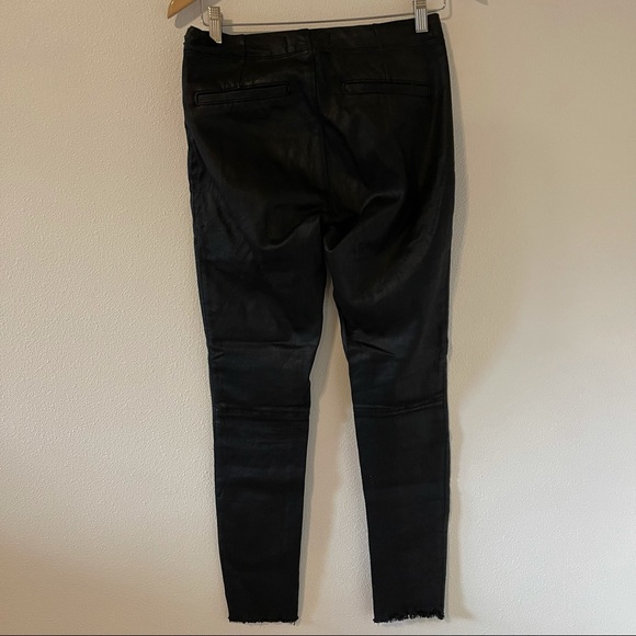 DL1961 Haven Coated Black Asphalt Leggings Raw Hem Side Zipper-28 - Picture 3 of 15